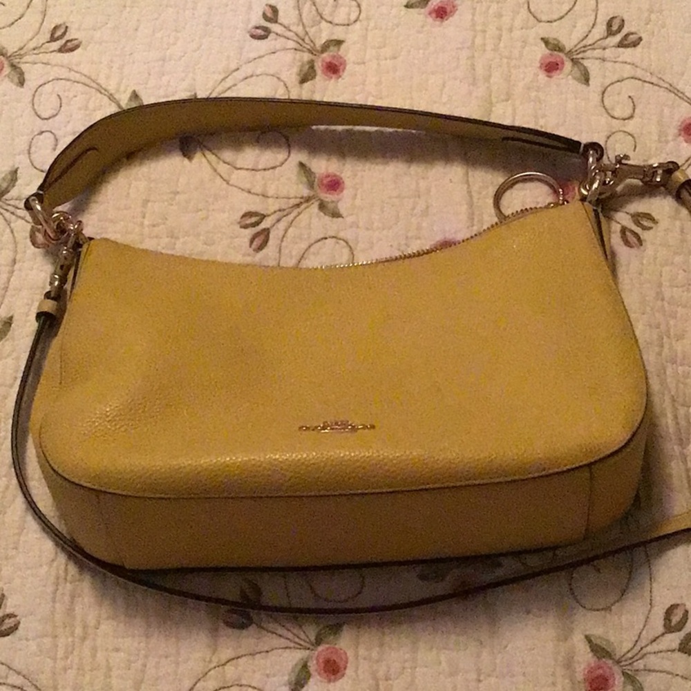 Coach Tan Crossbody Bag with Minimalist Design